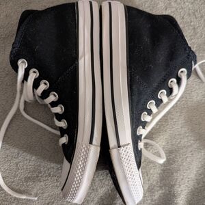 Converse Black High-Tops with White Accents